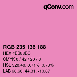 Color code: RGB 235 136 188 | qconv.com