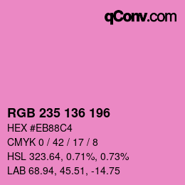 Color code: RGB 235 136 196 | qconv.com