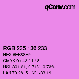 Color code: RGB 235 136 233 | qconv.com