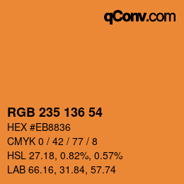 Color code: RGB 235 136 54 | qconv.com