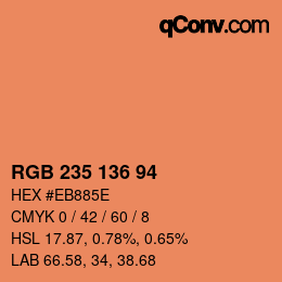 Color code: RGB 235 136 94 | qconv.com