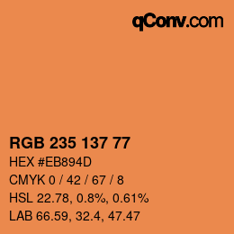 Color code: RGB 235 137 77 | qconv.com