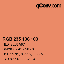 Color code: RGB 235 138 103 | qconv.com
