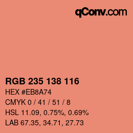Color code: RGB 235 138 116 | qconv.com