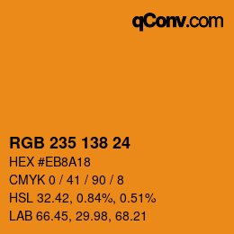 カラーコード: RGB 235 138 24 | qconv.com
