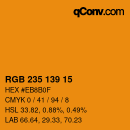 Color code: RGB 235 139 15 | qconv.com