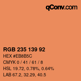 颜色代码: RGB 235 139 92 | qconv.com