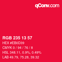 Color code: RGB 235 13 57 | qconv.com