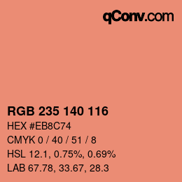 Color code: RGB 235 140 116 | qconv.com