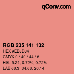 カラーコード: RGB 235 141 132 | qconv.com