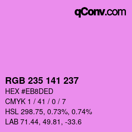 Color code: RGB 235 141 237 | qconv.com