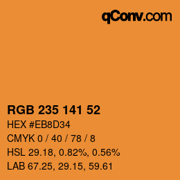 Color code: RGB 235 141 52 | qconv.com