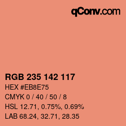 Color code: RGB 235 142 117 | qconv.com