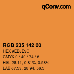 カラーコード: RGB 235 142 60 | qconv.com