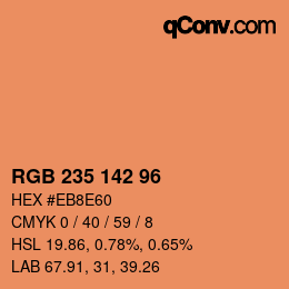 カラーコード: RGB 235 142 96 | qconv.com