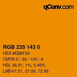 カラーコード: RGB 235 143 0 | qconv.com