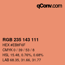 カラーコード: RGB 235 143 111 | qconv.com
