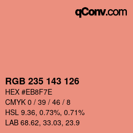 Color code: RGB 235 143 126 | qconv.com