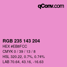 颜色代码: RGB 235 143 204 | qconv.com