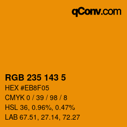 颜色代码: RGB 235 143 5 | qconv.com