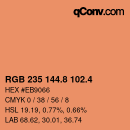 カラーコード: RGB 235 144.8 102.4 | qconv.com