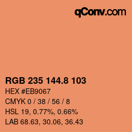 カラーコード: RGB 235 144.8 103 | qconv.com