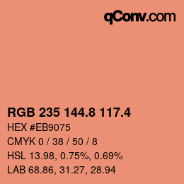 カラーコード: RGB 235 144.8 117.4 | qconv.com
