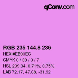 カラーコード: RGB 235 144.8 236 | qconv.com