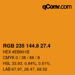 カラーコード: RGB 235 144.8 27.4 | qconv.com
