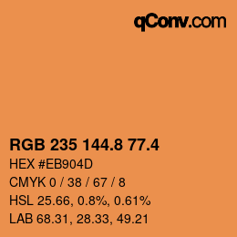 カラーコード: RGB 235 144.8 77.4 | qconv.com