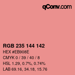 Color code: RGB 235 144 142 | qconv.com