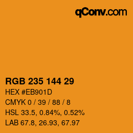 Color code: RGB 235 144 29 | qconv.com