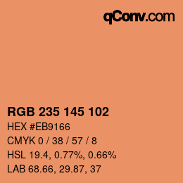 Color code: RGB 235 145 102 | qconv.com