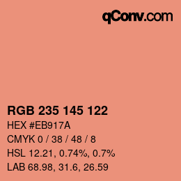 Color code: RGB 235 145 122 | qconv.com