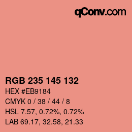 Color code: RGB 235 145 132 | qconv.com