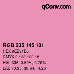 Farbcode: RGB 235 145 181 | qconv.com