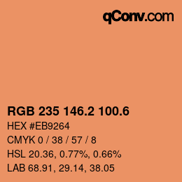 カラーコード: RGB 235 146.2 100.6 | qconv.com