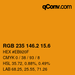 カラーコード: RGB 235 146.2 15.6 | qconv.com