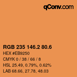 カラーコード: RGB 235 146.2 80.6 | qconv.com