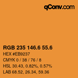 カラーコード: RGB 235 146.6 55.6 | qconv.com