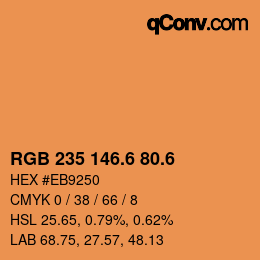 カラーコード: RGB 235 146.6 80.6 | qconv.com