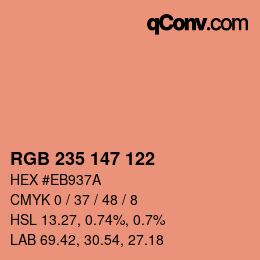 Color code: RGB 235 147 122 | qconv.com