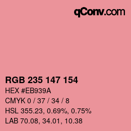 Color code: RGB 235 147 154 | qconv.com