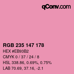 Color code: RGB 235 147 178 | qconv.com