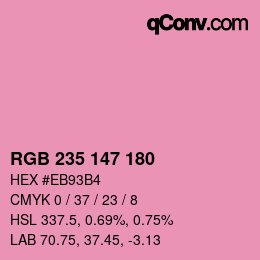 Color code: RGB 235 147 180 | qconv.com