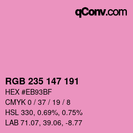 Color code: RGB 235 147 191 | qconv.com