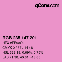 Color code: RGB 235 147 201 | qconv.com
