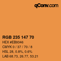 Color code: RGB 235 147 70 | qconv.com