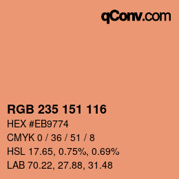 Color code: RGB 235 151 116 | qconv.com