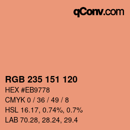 カラーコード: RGB 235 151 120 | qconv.com